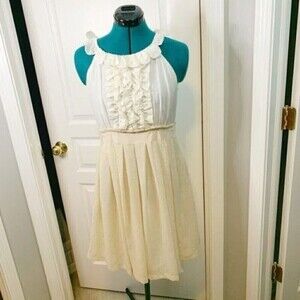 Uncle Frank Ruffle Sleeveless Silk Party Wedding Boho Lightweight Dress